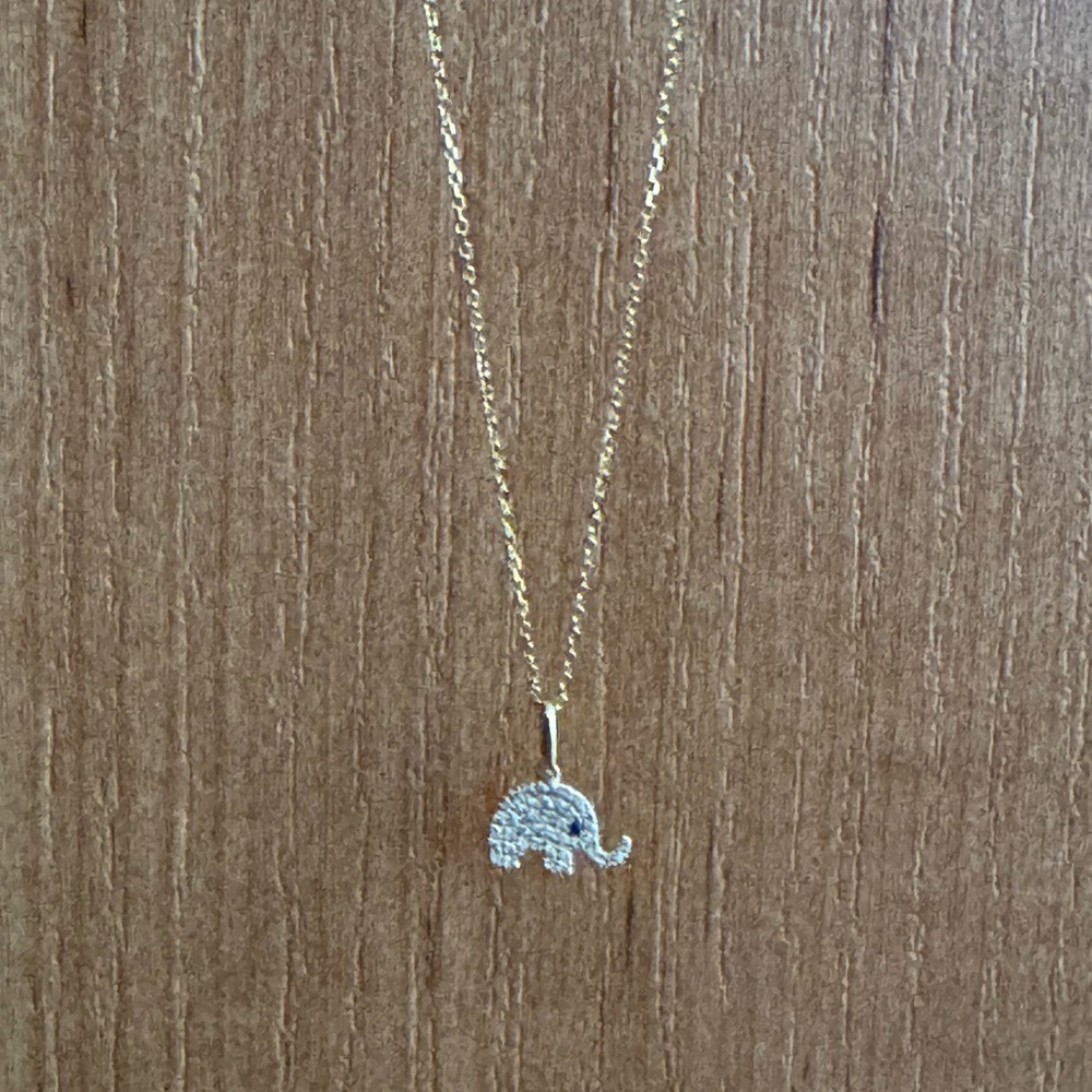 Delicate Elephant Pendant Necklace in 14k gold